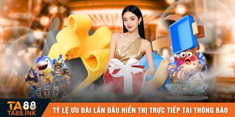 Tỷ lệ ưu đãi lần đầu được hiển thị trực tiếp tại thông báo